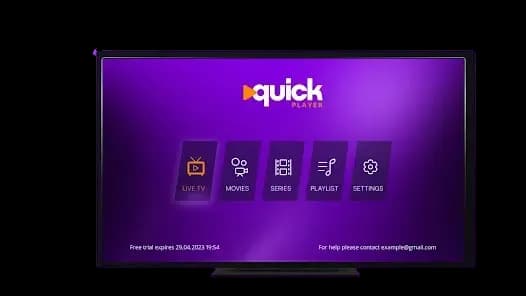 Quick Player IPTV — app para Smart TV