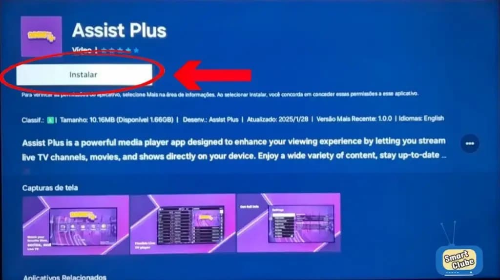 Instalando Assist Plus no Fire Stick via Downloader — código 3091788