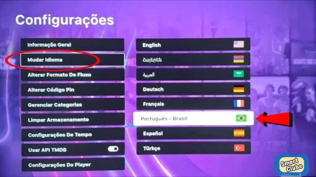 Configurando idioma para Português no Assist Plus — Smart TV