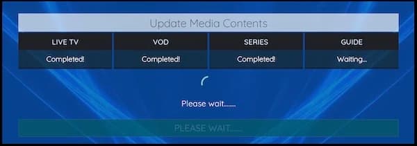XCIPTV Player funcionando com catálogo de canais e filmes carregado