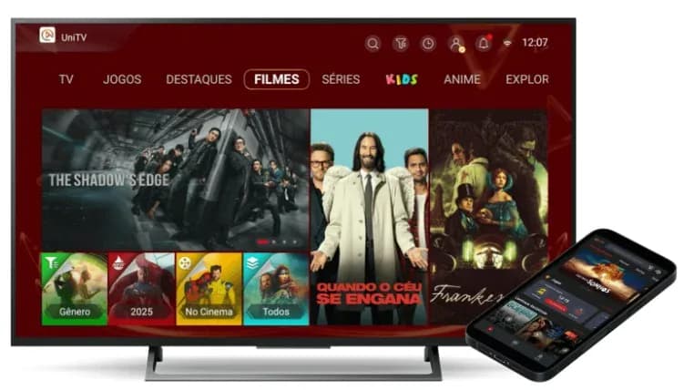 Streaming em Smart TV, celular e TV Box — guia do UniTV