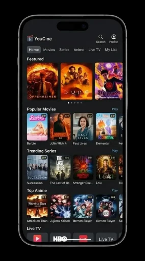 YouCine no celular Android