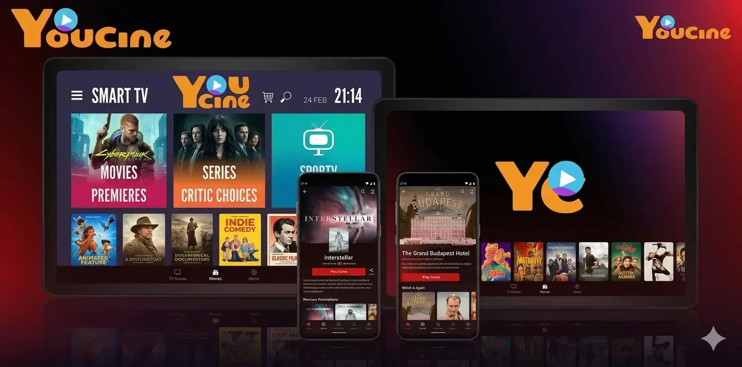 YouCine em vários dispositivos — análise de confiança